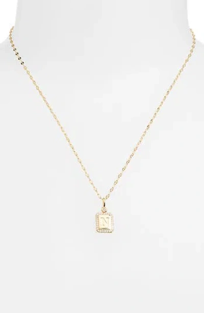 Leith Initial Pendant Necklace In Gold
