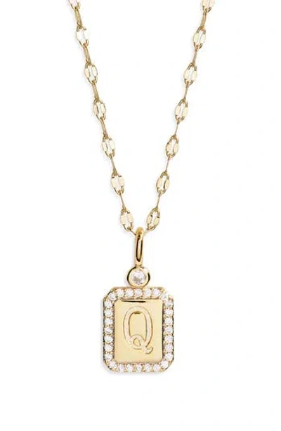 Leith Initial Pendant Necklace In Gold