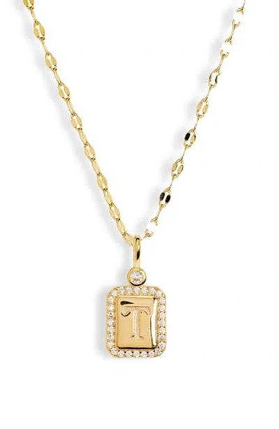 Leith Initial Pendant Necklace In Gold