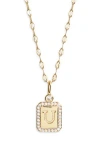 Leith Initial Pendant Necklace In Gold