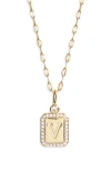 Leith Initial Pendant Necklace In Gold