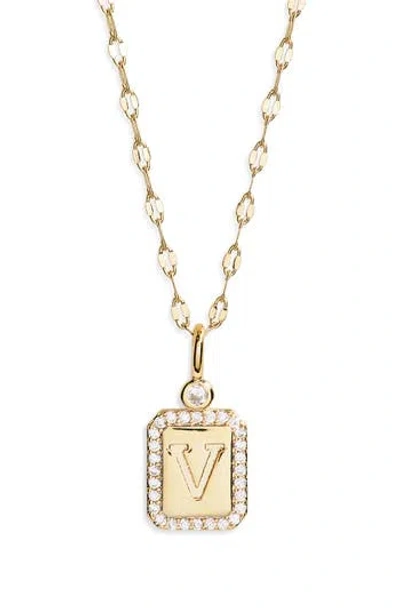 Leith Initial Pendant Necklace In Gold