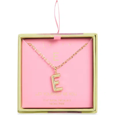 Leith Initial Pendant Paper Clip Chain Necklace In E- Gold