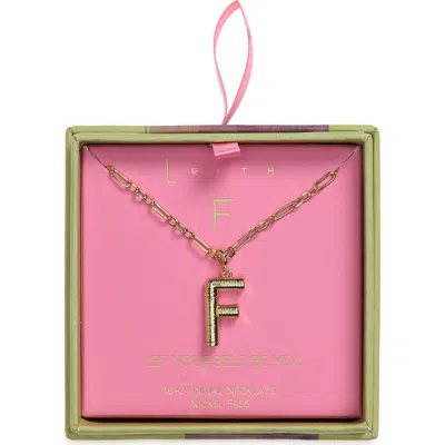 Leith Initial Pendant Paper Clip Chain Necklace In F- Gold