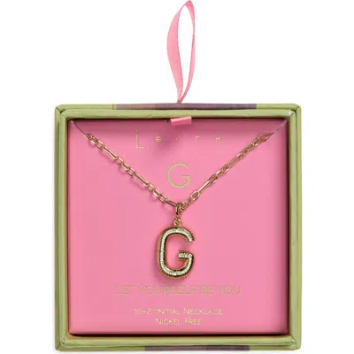 Leith Initial Pendant Paper Clip Chain Necklace In G- Gold