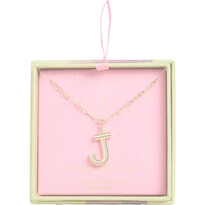 Leith Initial Pendant Paper Clip Chain Necklace In J- Gold