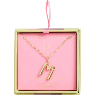Leith Initial Pendant Paper Clip Chain Necklace In M- Gold