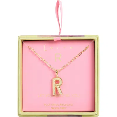 Leith Initial Pendant Paper Clip Chain Necklace In R- Gold