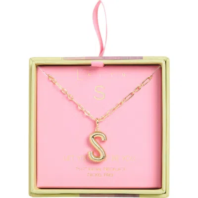 Leith Initial Pendant Paper Clip Chain Necklace In S- Gold