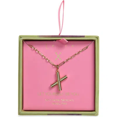 Leith Initial Pendant Paper Clip Chain Necklace In X- Gold