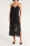 Leith Jacquard Slip Dress In Black
