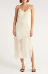 Leith Jacquard Slip Dress In Neutral