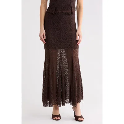 Leith Lace Midi Skirt In Brown