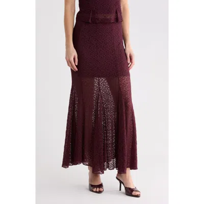 Leith Lace Midi Skirt In Brown
