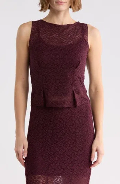 Leith Lace Sleeveless Tank In Animal Print