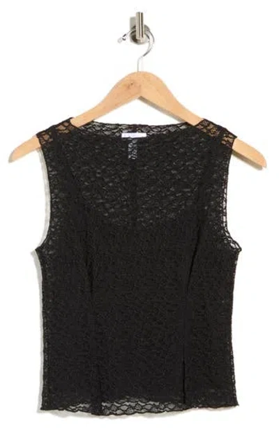 Leith Lace Sleeveless Tank In Black