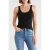 Leith Lace Trim Tank Top In Black