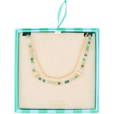 Leith Layered Necklace In Green