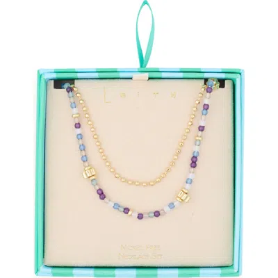Leith Layered Necklace In Purple