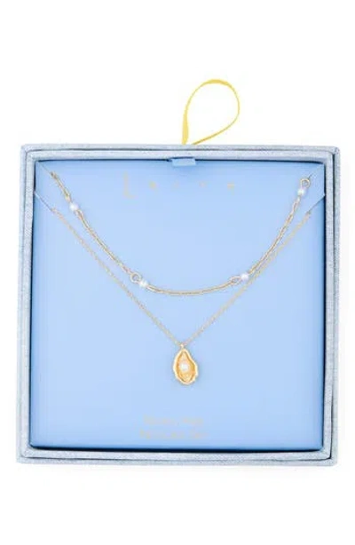 Leith Layered Oyster Pendant Necklace In Gold