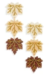 Leith Leaf Drop Earrings In Gold