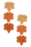 Leith Leaf Drop Earrings In Multi
