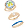 Leith Lemon 3-pack Rings In Multi