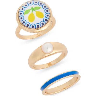 Leith Lemon 3-pack Rings In Multi