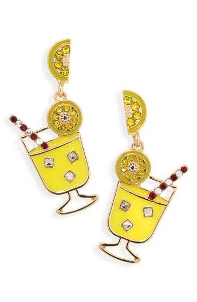 Leith Lemonade Drop Earrings In Orange