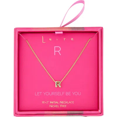 Leith Let Yourself Be You Bubble Initial Pendant Necklace In Brown