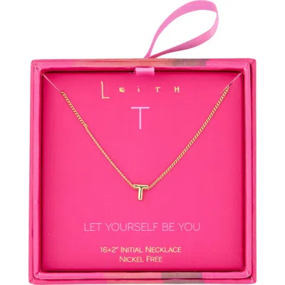Leith Let Yourself Be You Bubble Initial Pendant Necklace In Gold