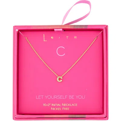 Leith Let Yourself Be You Bubble Initial Pendant Necklace In Gold