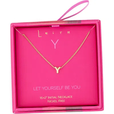 Leith Let Yourself Be You Bubble Initial Pendant Necklace In Gold