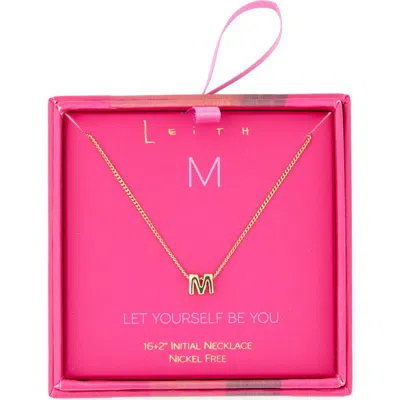 Leith Let Yourself Be You Bubble Initial Pendant Necklace In Gold
