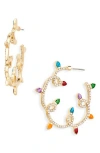 Leith Light Strand Cubic Zirconia Hoop Earrings In Gold