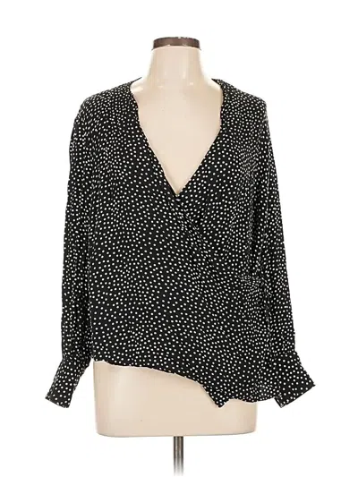 Pre-owned Leith Long Sleeve Blouse In Black