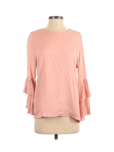 Pre-owned Leith Long Sleeve Blouse In Brown