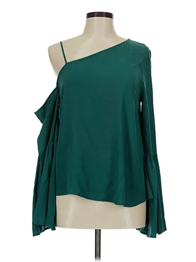 Pre-owned Leith Long Sleeve Blouse In Teal