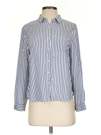 Pre-owned Leith Long Sleeve Button Down Shirt In Blue