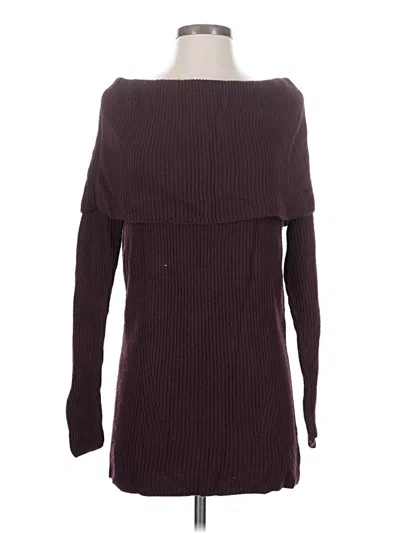 Pre-owned Leith Long Sleeve Top Burgundy Boatneck Tops