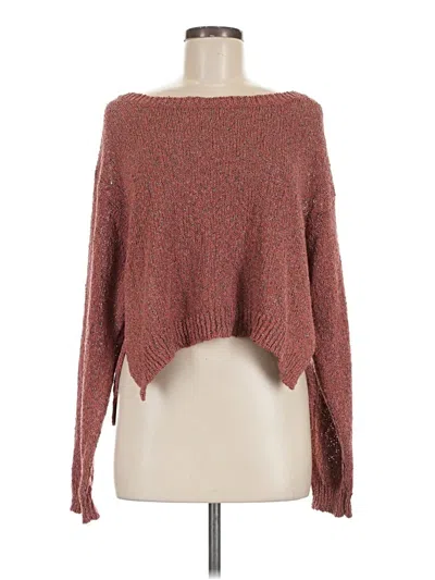 Pre-owned Leith Long Sleeve Top Red Boatneck Tops