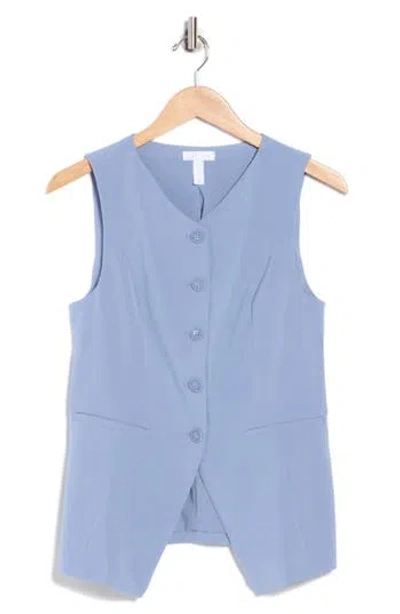 Leith Longline Vest In Blue