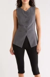 Leith Longline Vest In Gray