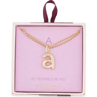 Leith Lowercase Initial Bubble Pendant Necklace In Gold