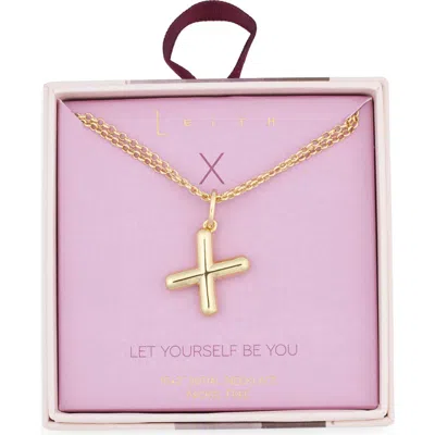 Leith Lowercase Initial Bubble Pendant Necklace In Gold
