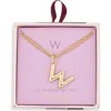 Leith Lowercase Initial Bubble Pendant Necklace In Gold
