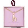 Leith Lowercase Initial Bubble Pendant Necklace In Gold