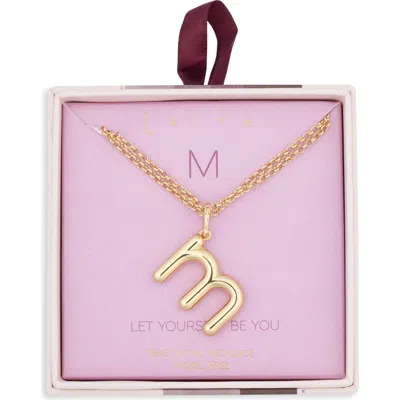 Leith Lowercase Initial Bubble Pendant Necklace In Gold