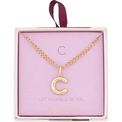 Leith Lowercase Initial Bubble Pendant Necklace In Gold
