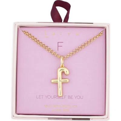 Leith Lowercase Initial Bubble Pendant Necklace In Gold